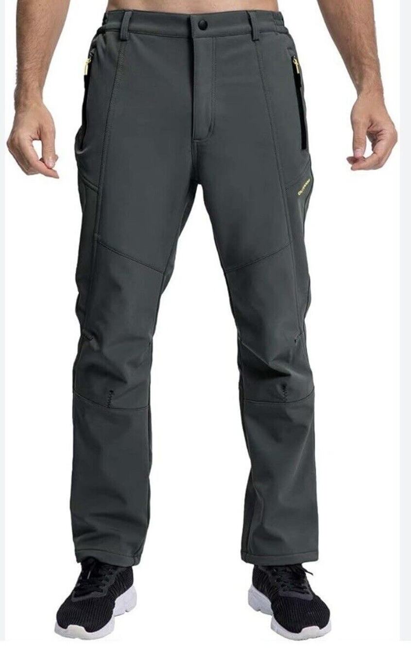 MAGCOMSEN Winter Pants with 3 Pockets Snow Ski Pants Fleece Lined Hiking Pants S